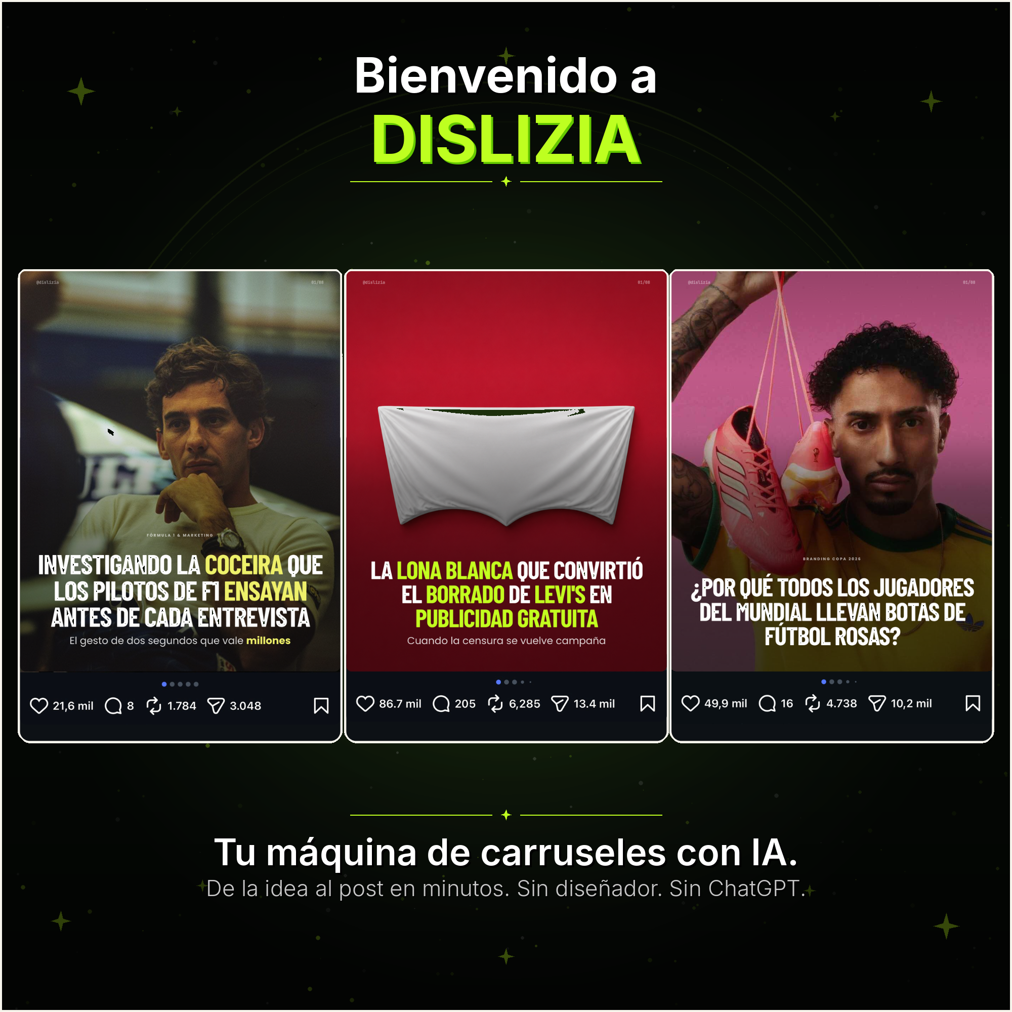 Ejemplos de carruseles creados con Dislizia